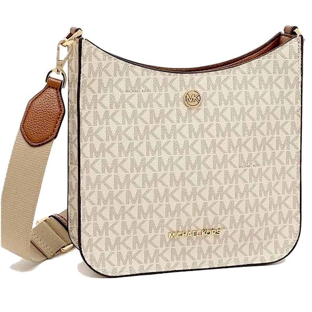 MICHAEL KORS Briley Small Logo Messenger Bag Vanilla signature color